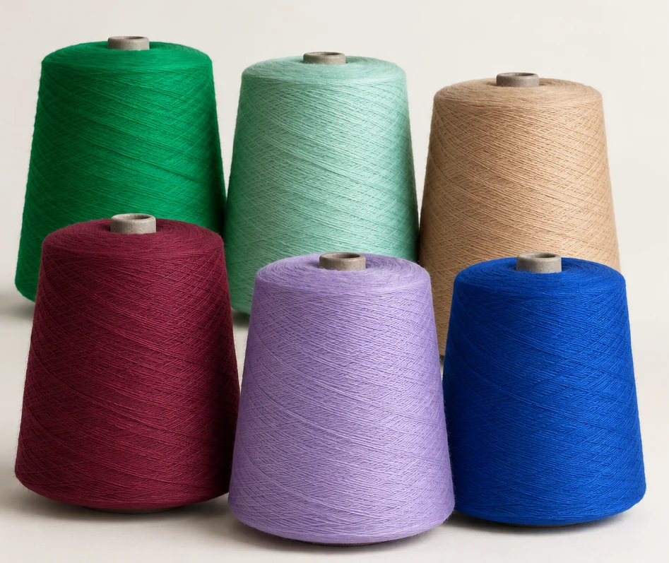 Kristina-Tex yarn cones in six colours